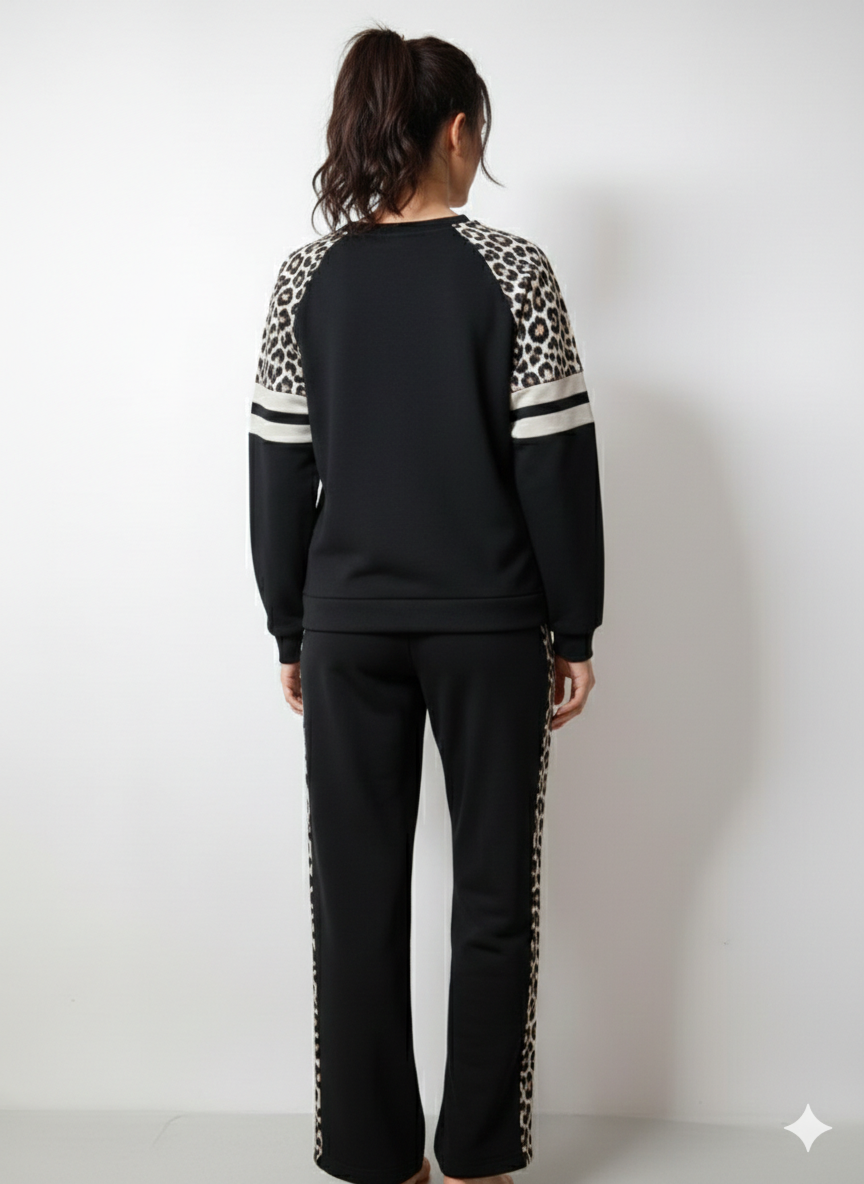 Ensemble Survêtement Chill & Chic - Noir & Léopard