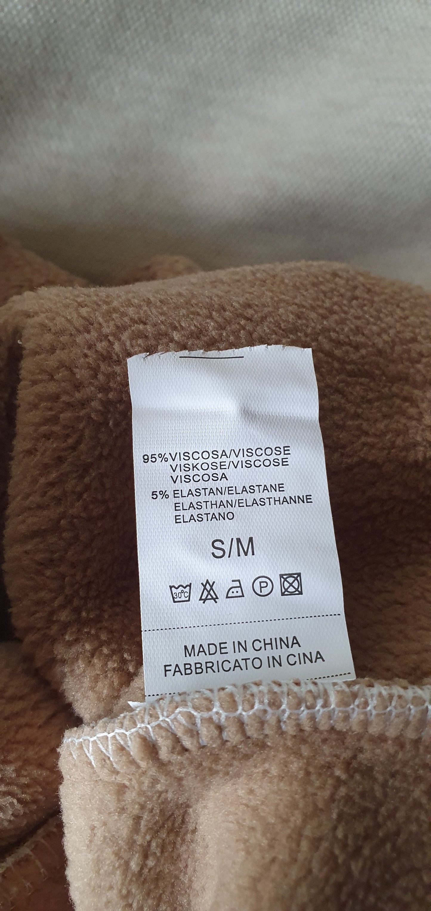 Pantalon casual beige Doublé Polaire Coupe Droite & Confort S/M